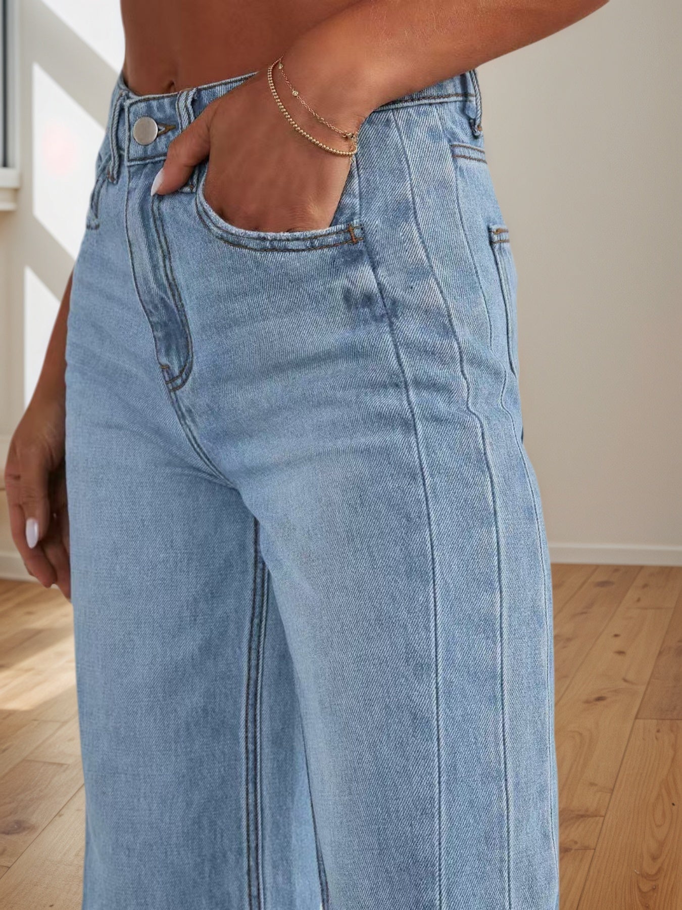 2025 New Women's Jeans, Denim Wide Leg Pants, Suitable For All Seasons