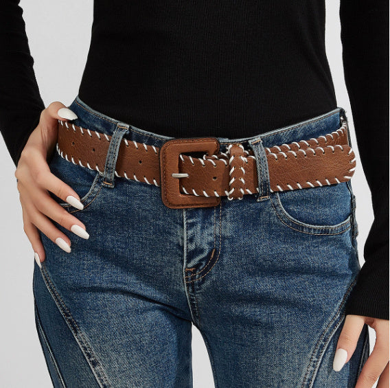 Decorative Jeans Hand-knitted Rope Belt